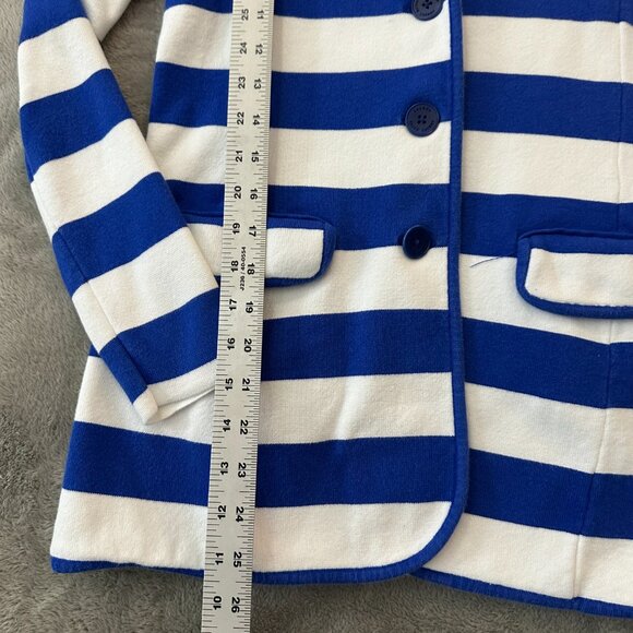 Lauren Ralph Lauren Knit Blazer Jacket SMALL Blue White Striped Preppy Nautical - Picture 3 of 6